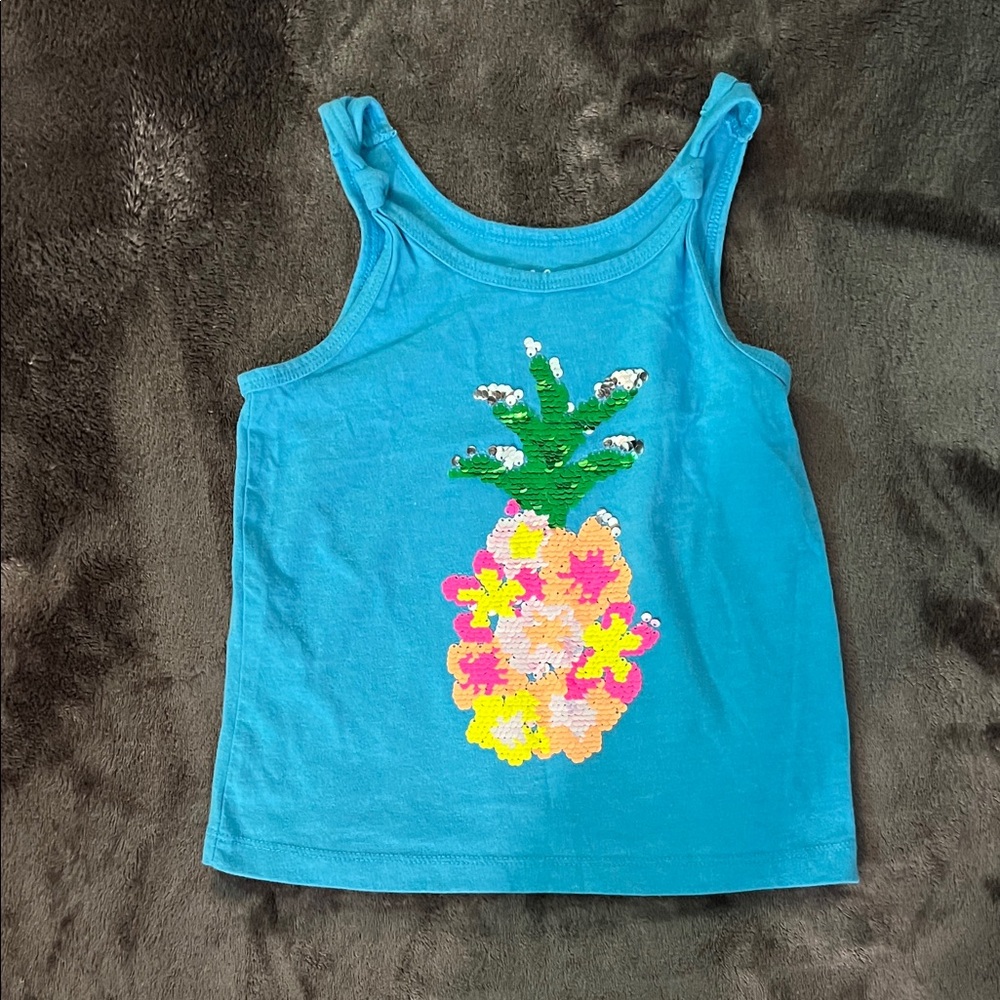 Cat & Jack Teal Pineapple Tank Top